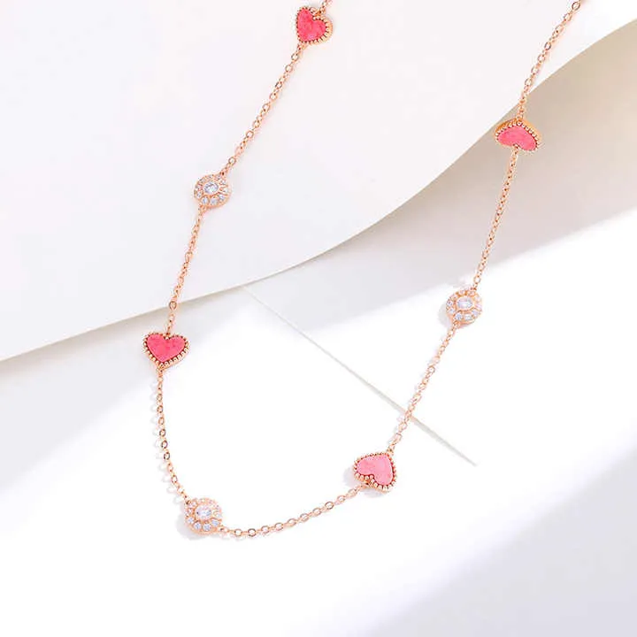مجموعة مجوهرات عصرية للبيع بالجملة من الكوارتز الورديWholesale Fashion Rose Quartz Jewelry Set