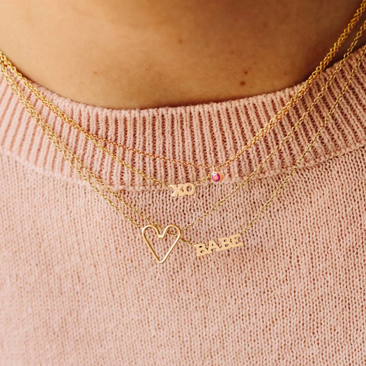 14k Itty Bitty XO Necklace