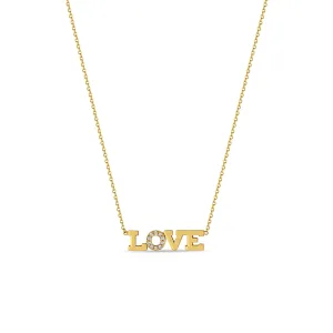 14k Pavé Diamond 4 Letter Necklace