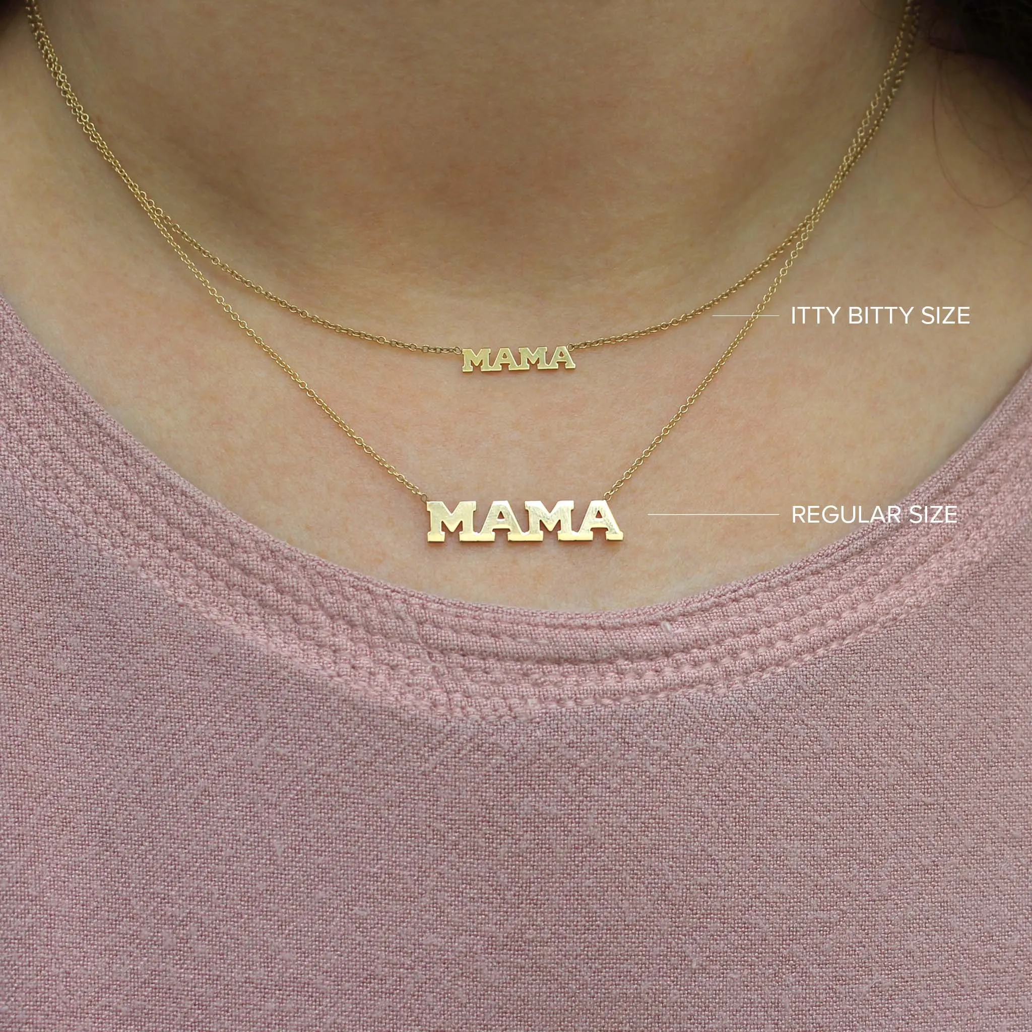 14k Pavé Diamond 4 Letter Small Curb Chain Necklace