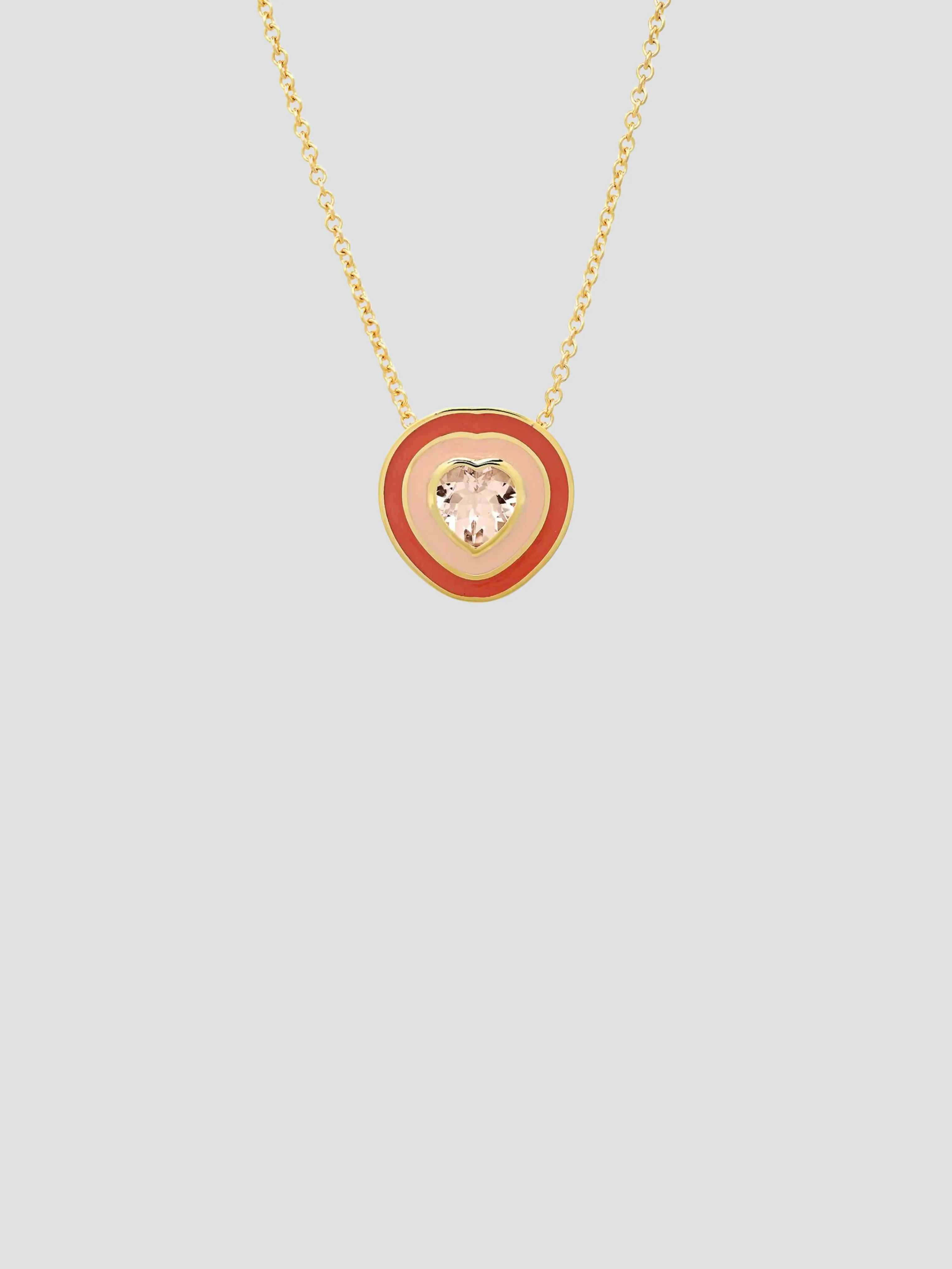 18K YG Dandridge Morganite Enamel Necklace