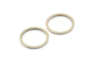 25mm Circle Connectors, 8 Antique Silver Plated Brass Circle Connectors (25x2x2mm) E009 H1205