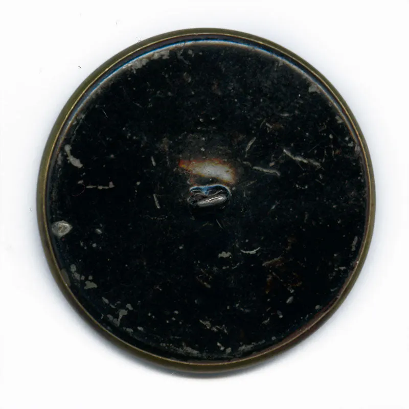 Antique stamped brass large picture button. 1.5 inches. btvc272