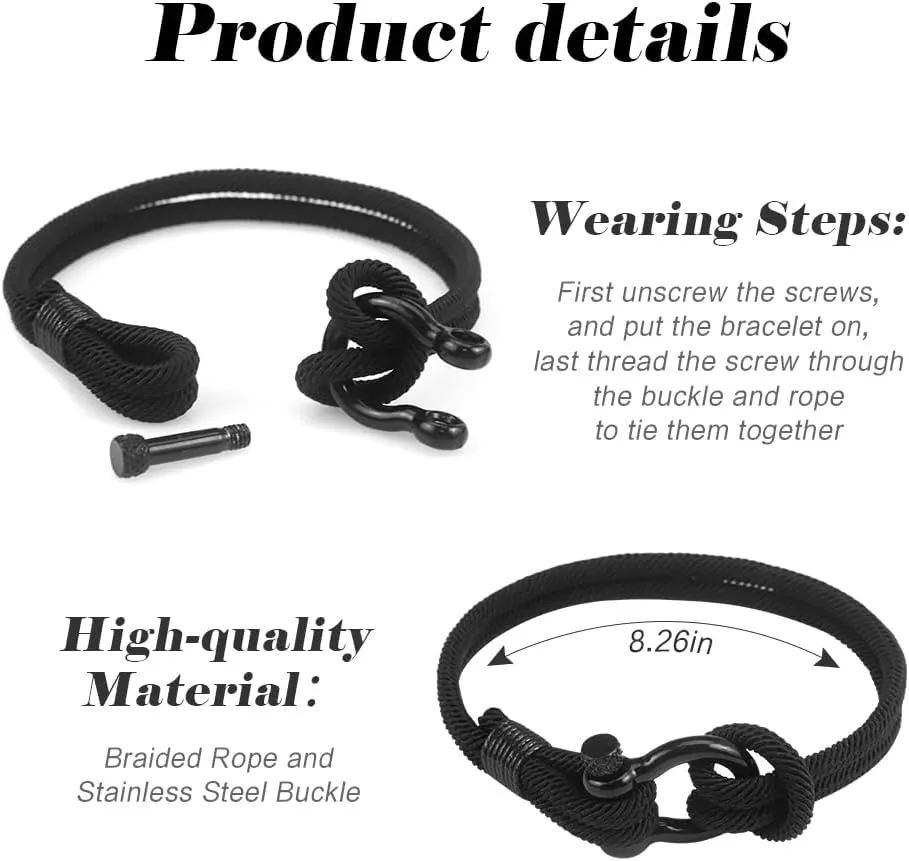 Back to School Supplies Graduation Gifts for Him First Day Gifts for Son Grandson Teenagers Black Bracelet
