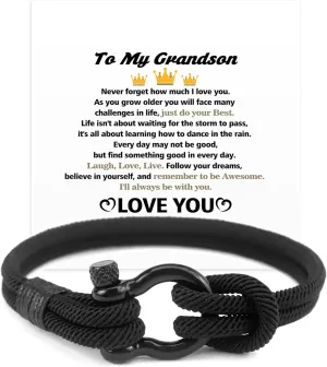 Back to School Supplies Graduation Gifts for Him First Day Gifts for Son Grandson Teenagers Black Bracelet