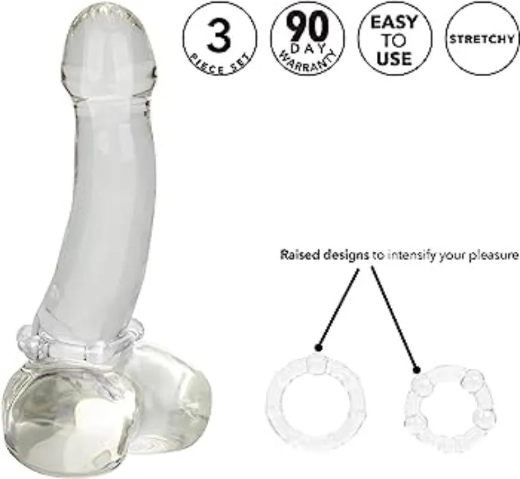 Calex ''Island'' Cock Rings 3pc -Clear