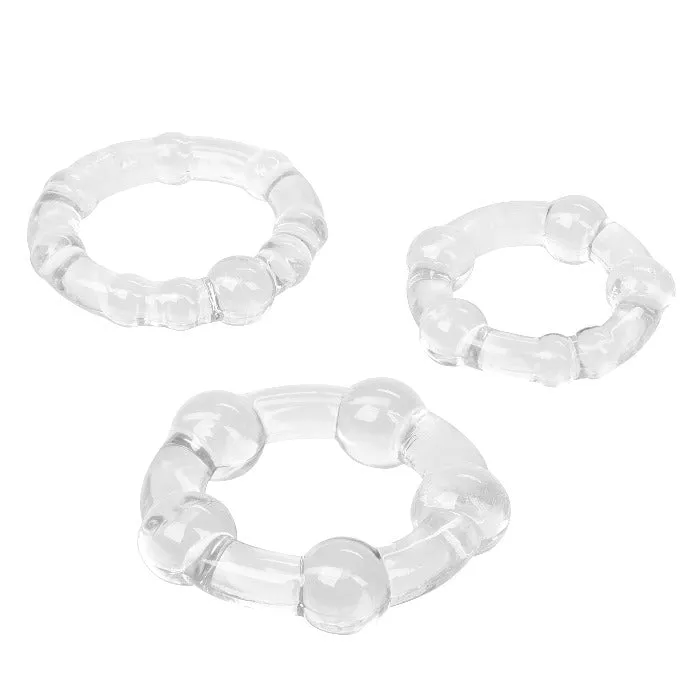 Calex ''Island'' Cock Rings 3pc -Clear