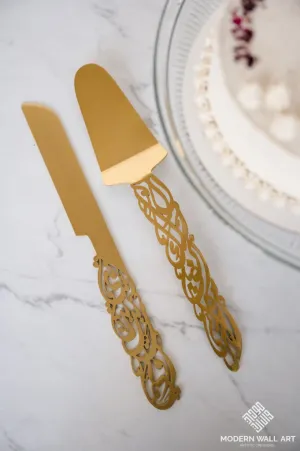 Calligraphy Metal Serving set