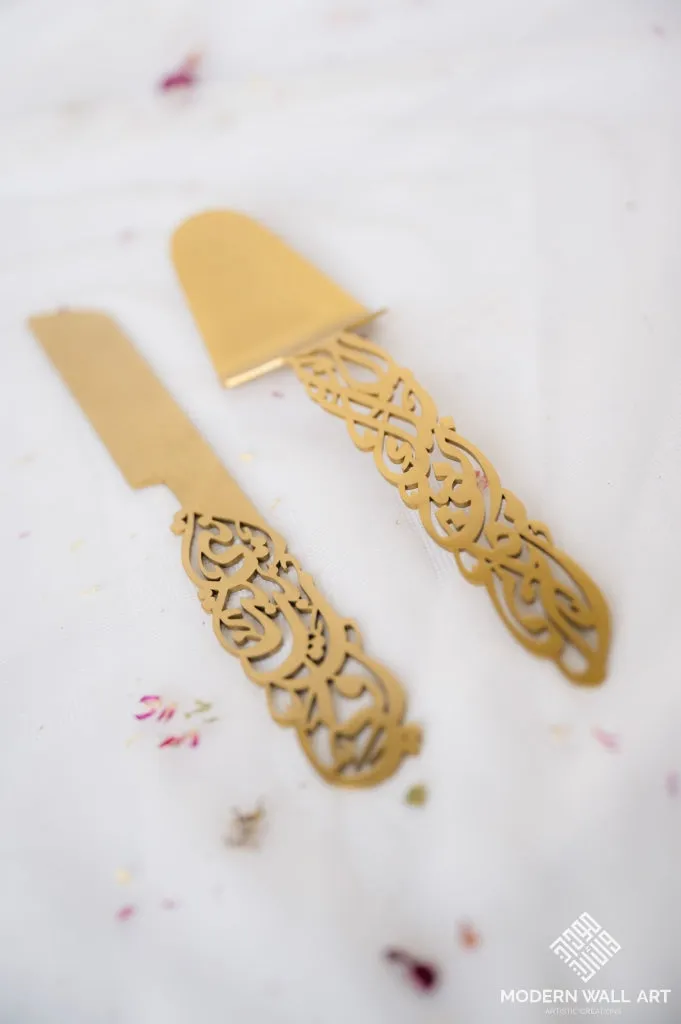 Calligraphy Metal Serving set
