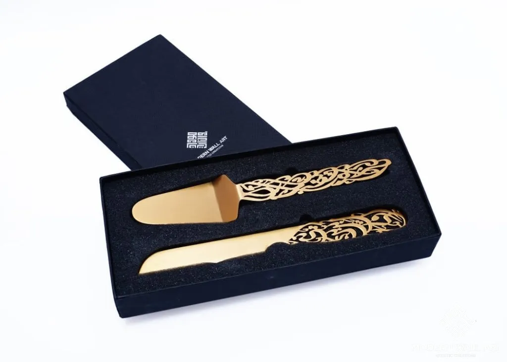 Calligraphy Metal Serving set