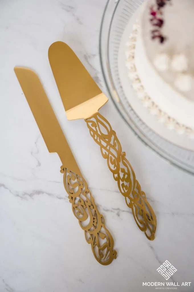 Calligraphy Metal Serving set