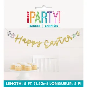 Dainty Happy Easter Foil Banner