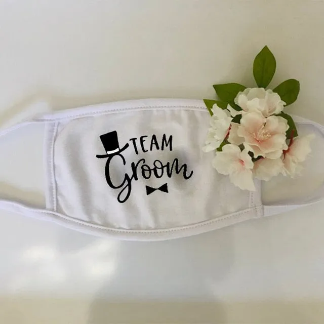 Groom Bride to be Masks - Bridesmaid gift Wedding engagement bachelorette party bridal shower Couple Honeymoon travel masks
