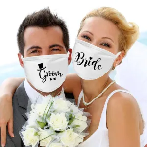 Groom Bride to be Masks - Bridesmaid gift Wedding engagement bachelorette party bridal shower Couple Honeymoon travel masks
