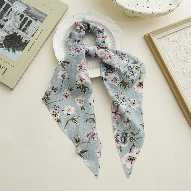 Hair Scrunchies Elastic Hair Bands Hair Scarf Ponytail Cute Colorful Floral Design