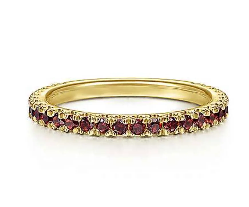 January Garnet Stackable Band
