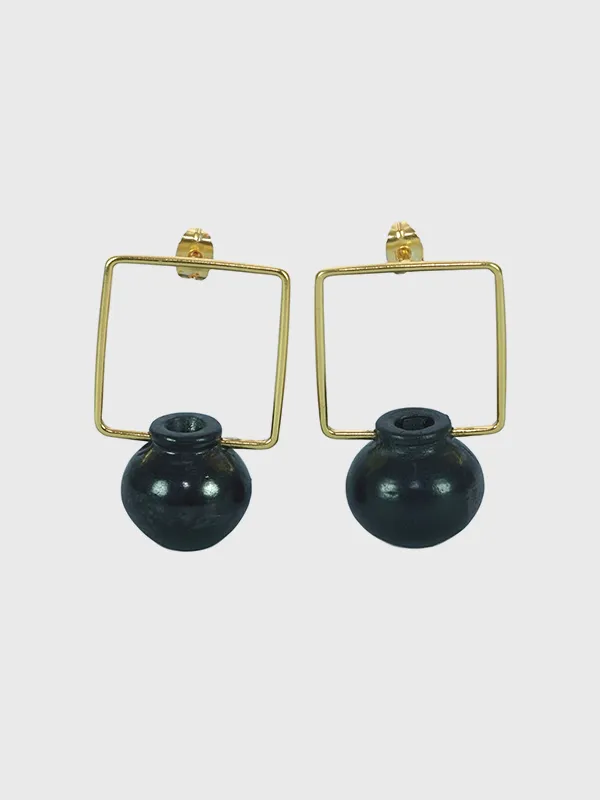 Kalash Earrings Black