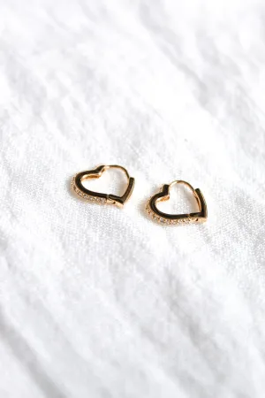 Kinsey Designs Lux Darling Huggie Pave Heart Shaped Hoop