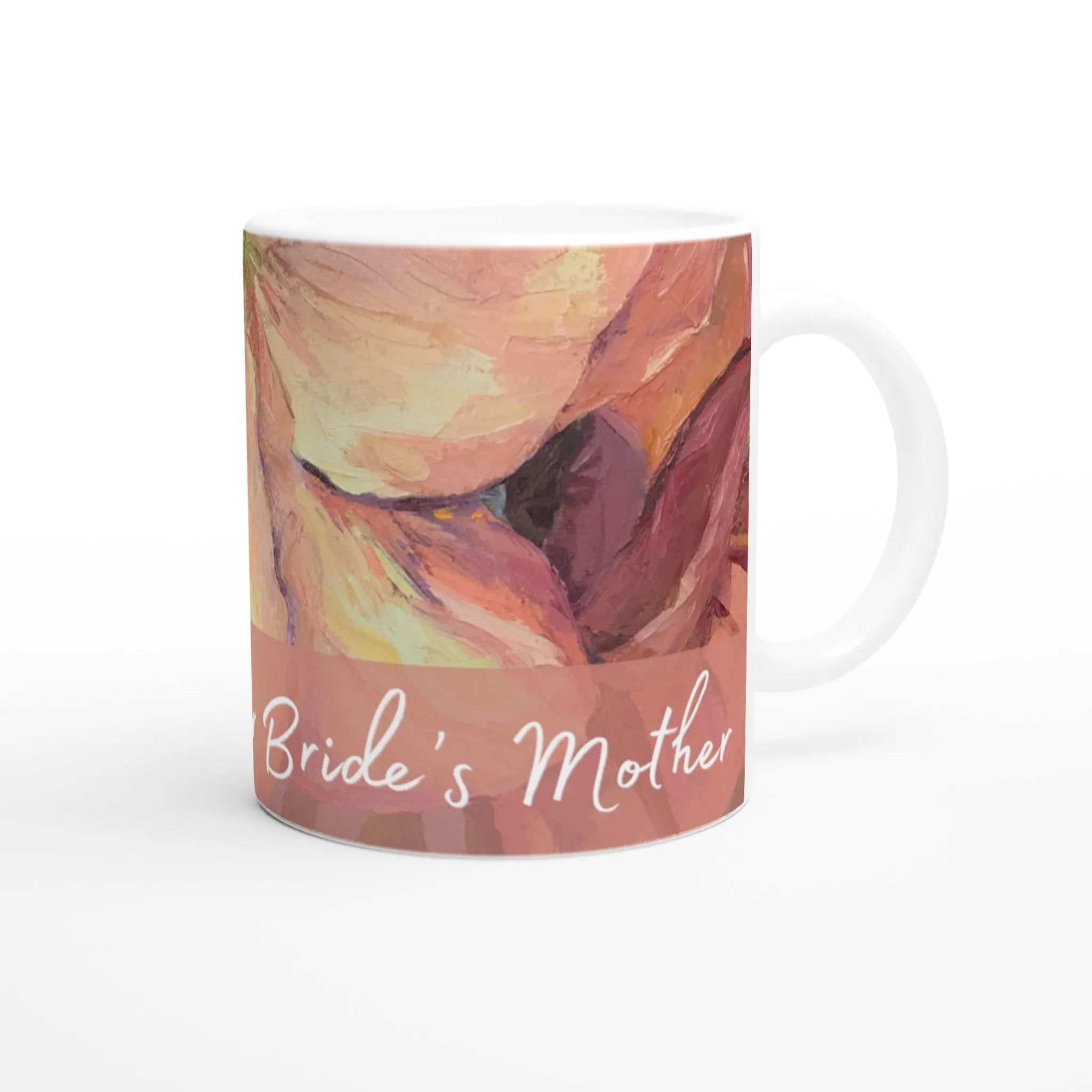 'Mother of the Bride' 11oz White Ceramic Mug | Bridal Collection with 'Amaryllis' Artwork by American Artist Barbara Cleary