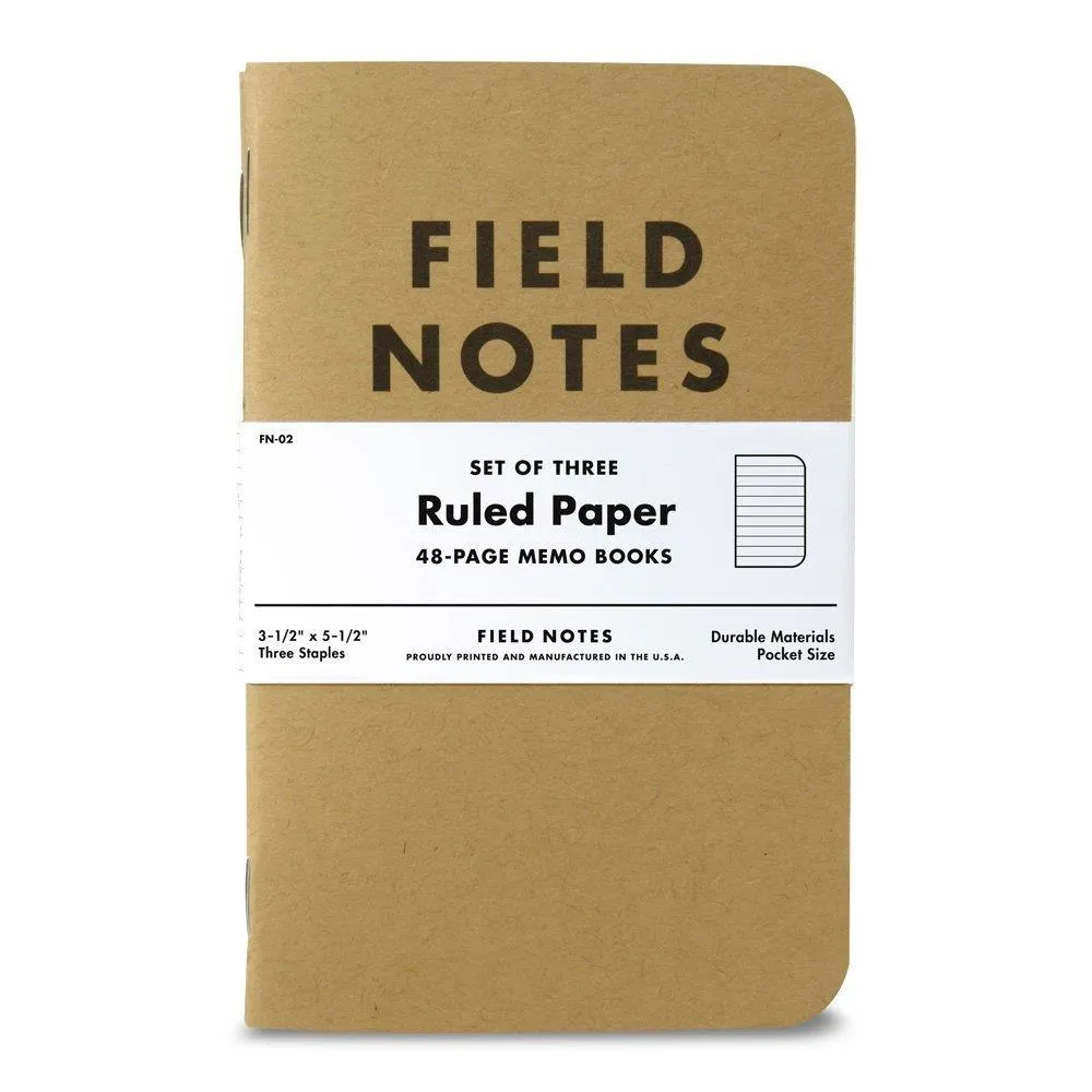 Original Kraft 3-Pack Memo Book (Ruled)