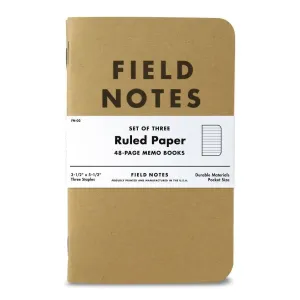 Original Kraft 3-Pack Memo Book (Ruled)
