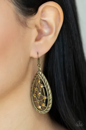 Paparazzi Earring ~ Industrial Incandescence - Brass