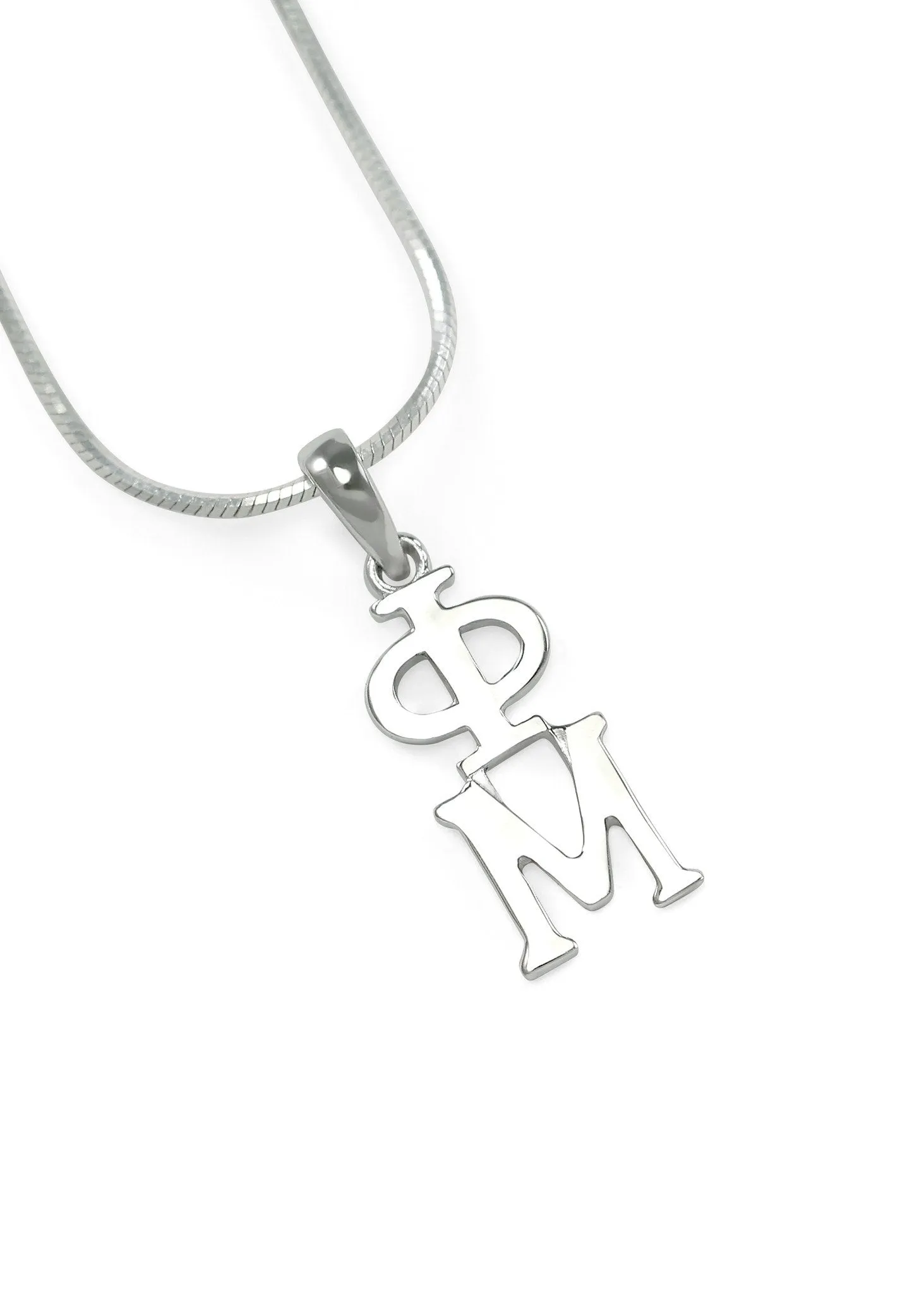 Phi Mu Sterling Silver Lavaliere Pendant
