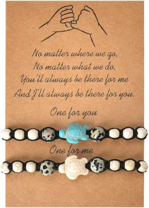 Pinky Promise Bracelets for Women Men Matching Turtle Bracelets for Couple Birthday Christmas Gifts for Boyfriend Girlfriend Friends Friendship Gift for Sisters Long Distance Relationship Gift