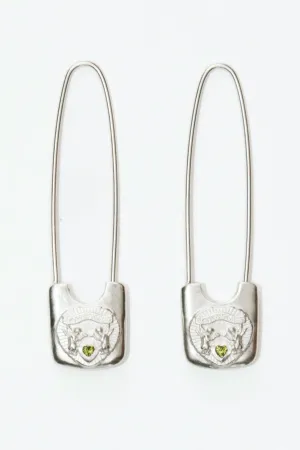 Silver Safety Pin Earrings