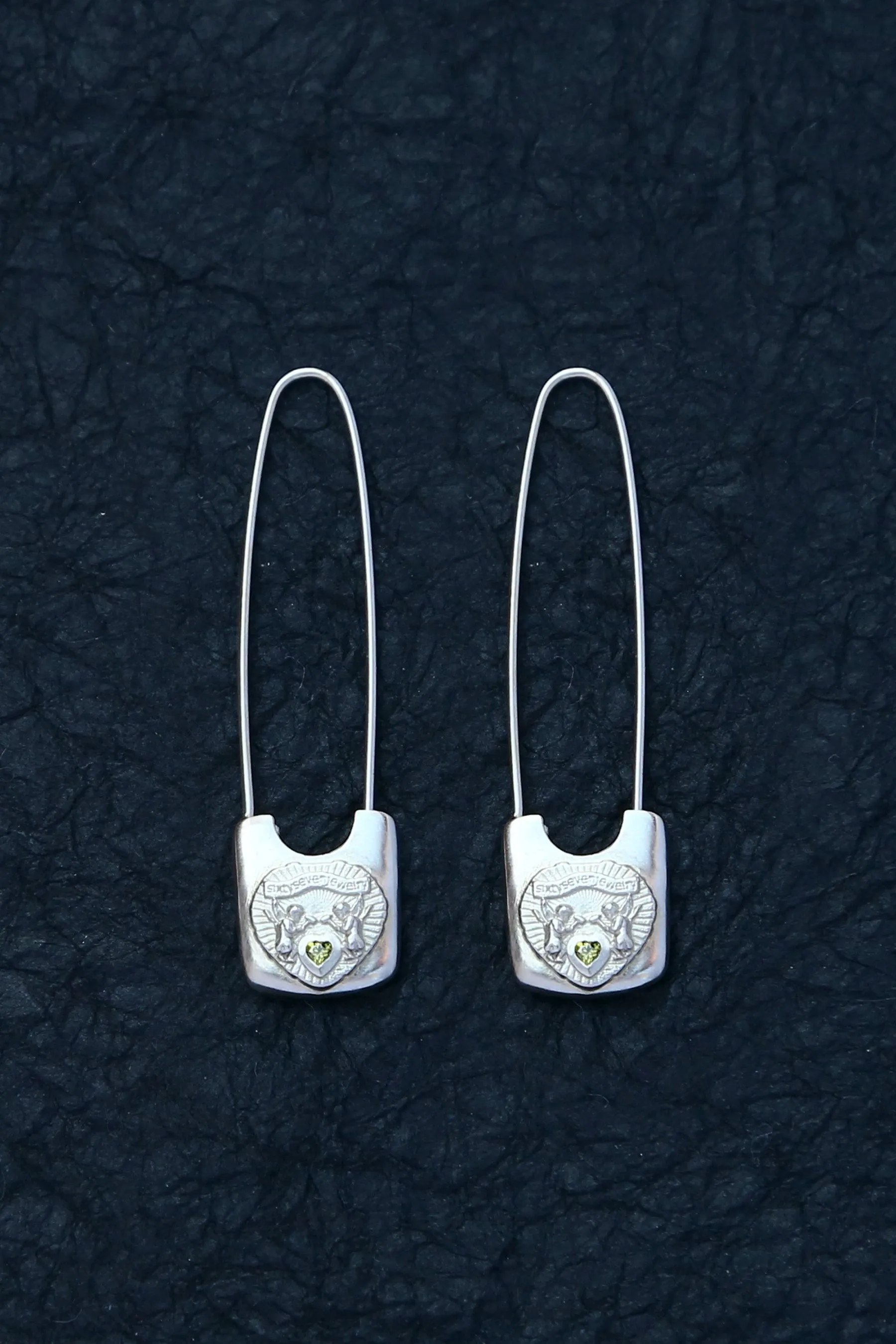 Silver Safety Pin Earrings