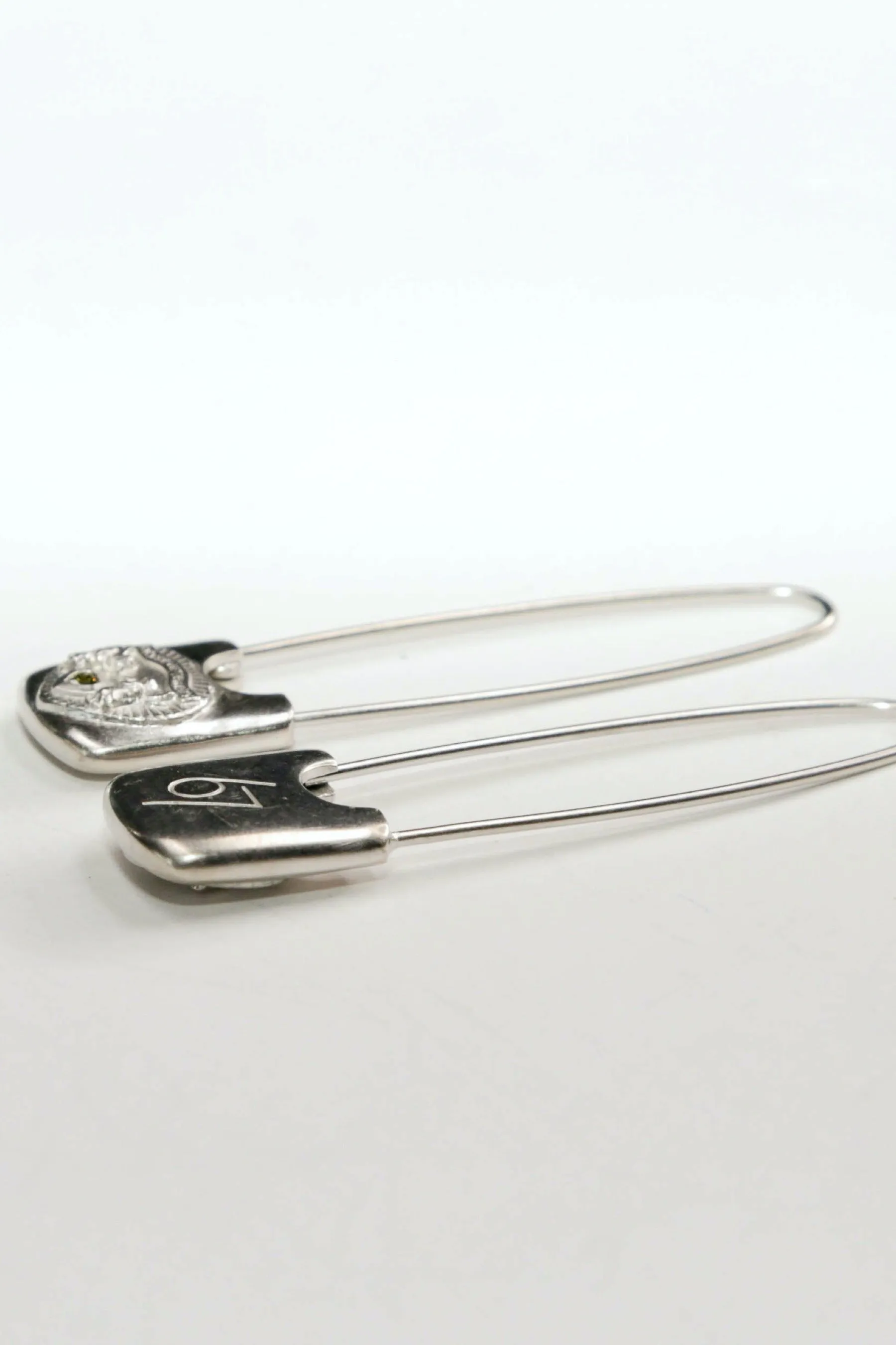 Silver Safety Pin Earrings