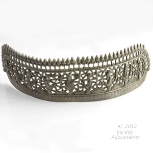 skvs102-Antique Chinese coin silver repoussé wedding crown