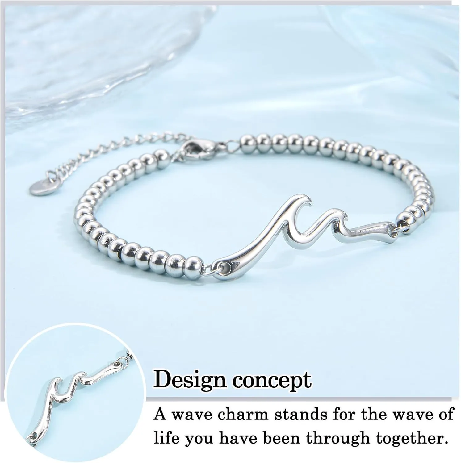 Wave Bracelet Gifts for Women, Christmas Birthday Mothers Valentines Anniversary Easter Basket Stocking Stuffers Gifts for Mom Grandma Wife Girlfriend Friend Sister