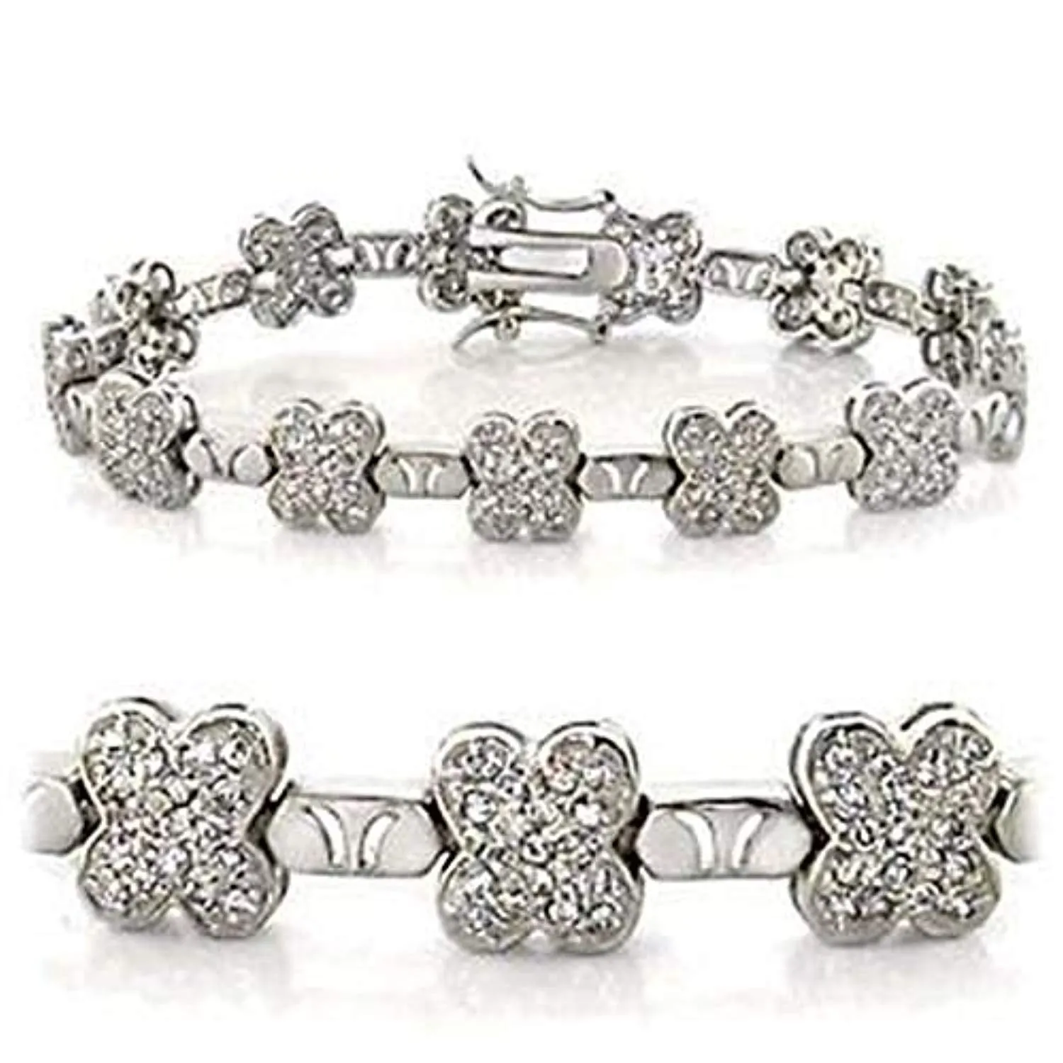 WildKlass Easter Bracelet Rhodium Women AAA Grade CZ Clear