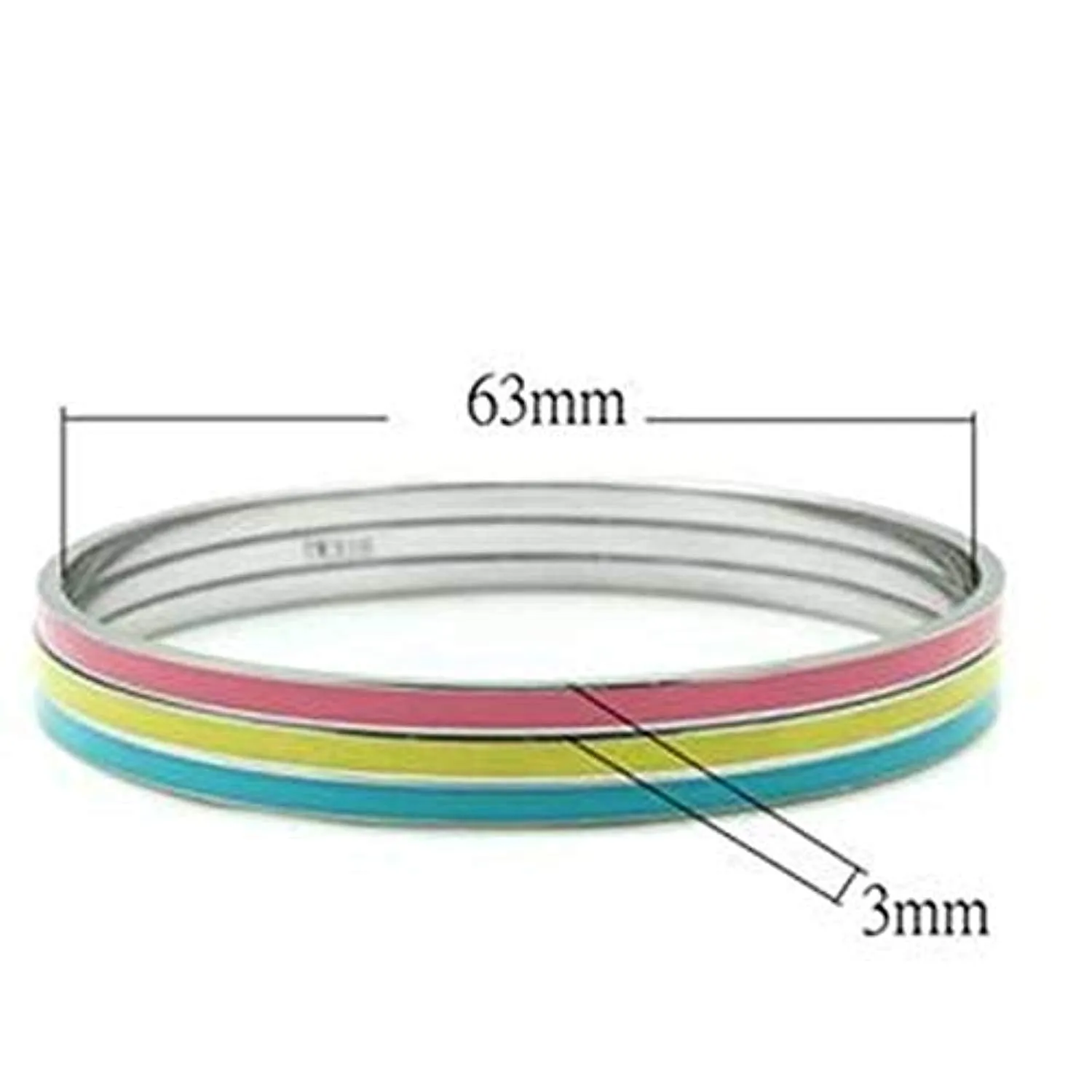 WildKlass Stainless Multi Color Steel Bangle High Polished (no Plating) Women